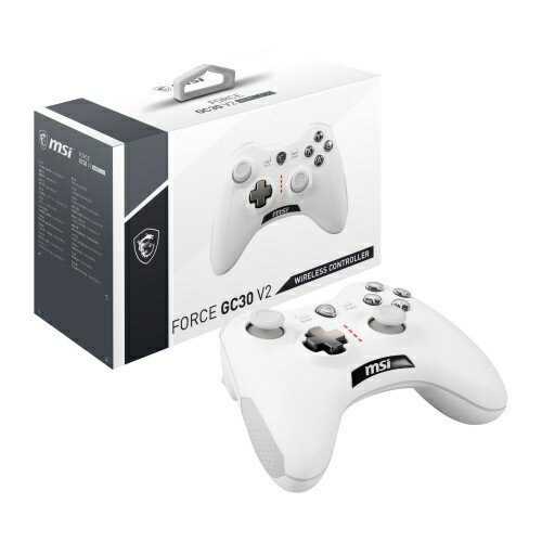 【送料無料】MSI(パーツ) FORCE GC30 V2 WHITE ワイヤレス ゲーミングパッドコントローラー /無線接続・有線接続対応【在庫目安:お取り寄せ】