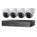 【送料無料】TP-LINK VIGI NK4P-T4425-2T(un) VIGI 4MP フルカラータレット型ネットワークカメラ & 4チャンネル PoE+ ...