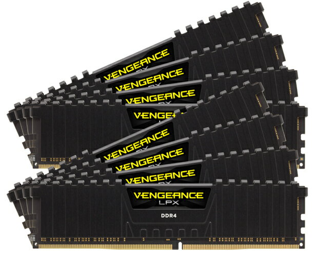 コルセア(メモリ) CMK256GX4M8D3600C18 DDR4 3600MHz 256GB(32GBx8) DIMM Unbuffered XMP 2.0 Vengeance LPX black Heatspreader Black PCB