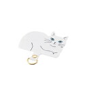 ELECOM P-STHD1AMCATW ストラップホールシート/ アニマルタイプ/ シロネコ/ 1口タイプ/ 1枚入り【在庫目安:お取り寄せ】(2)