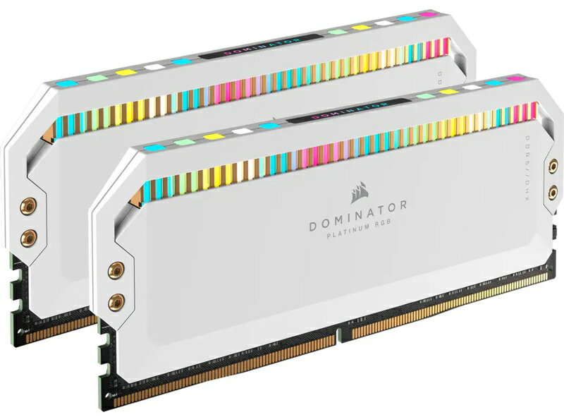 【送料無料】コルセア(メモリ) CMT32GX5M2X6200C36W DDR5 6200MHz 32GB(16GBx2) UDIMM 36-39-39-76 DOMINATOR PLATINUM RGB White RGB LED 1.3V【在庫目安:お取り寄せ】