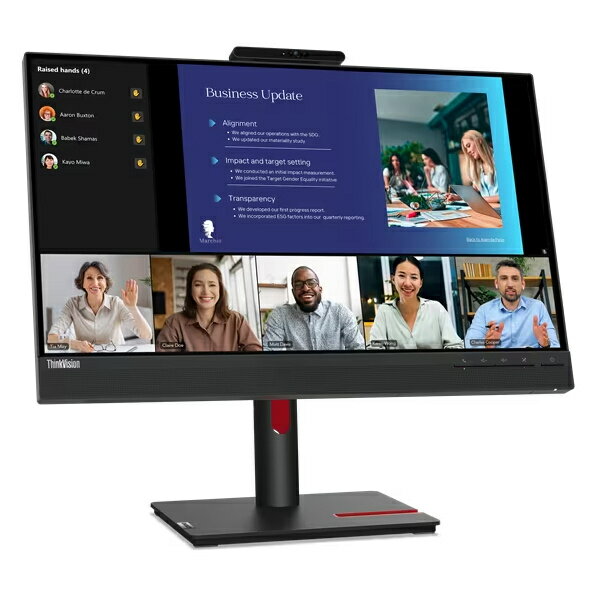 【送料無料】レノボ・ジャパン 63D8MAR3JP ThinkVision T24v-30 （23.8型/ 1920×1080/ アナログ(mini D-Sub 15PIN) x1、DisplayPort x1、HDMI x1/ 黒/ ステレオスピーカー(内蔵) (3Wx2)）【在庫目安:僅少】| 家電 ディスプレイ