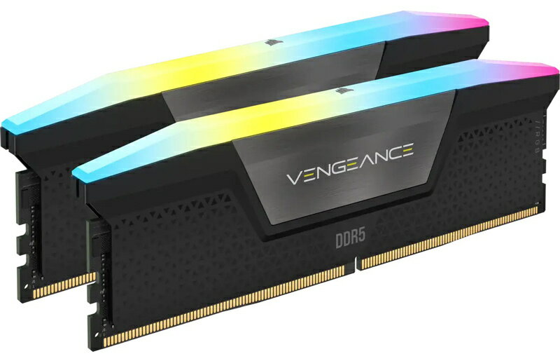 【送料無料】コルセア(メモリ) CMH32GX5M2B5200C40 DDR5 5200MHz 32GB(16GBx2) UDIMM 40-40-40-77 XMP 3.0 VENGEANCE RGB DDR5 Black 1.25V【在庫目安:お取り寄せ】