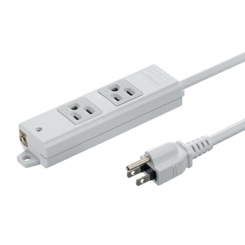 サンワサプライ TAP-KS2N-1 工事物件タップ（3P・2個口・1m）【在庫目安:お取り寄せ】