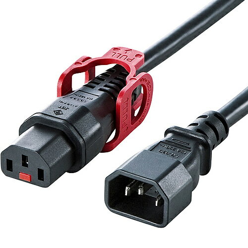 【送料無料】サンワサプライ APW15-C14C13LP-20 抜け防止ロック式電源コード ロックプラス（2m）【在庫目安:お取り寄せ】| パソコン周辺機器 電源コード 電源ケーブルケーブル