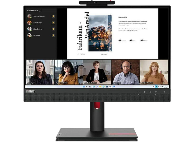 【送料無料】レノボ・ジャパン 12N9GAR1JP ThinkCentre Tiny-in-One 22 Gen 5 (タッチ対応モデル)（21.5型/ タッチパネル/ 1920×1080/ DisplayPort x1、HDMI x1/ 黒/ ステレオスピーカー(内蔵) (3W x2)）