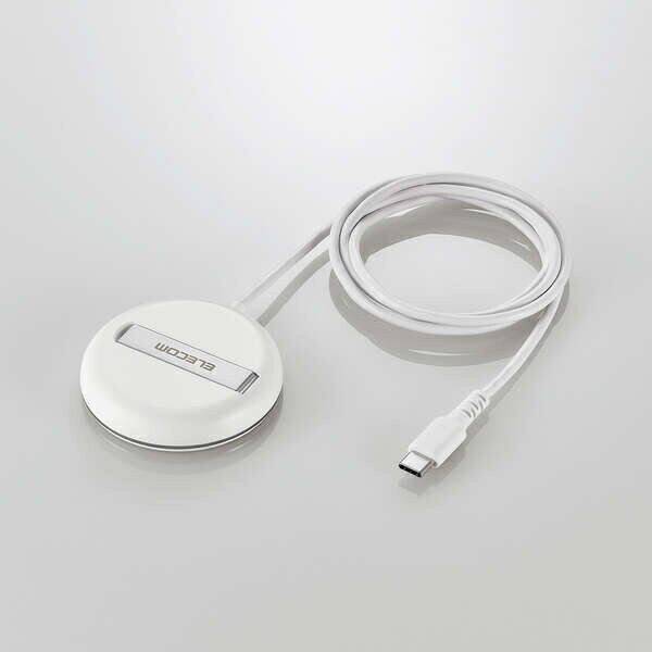 【送料無料】ELECOM W-MA06WH マグネットQi2規格対応ワイヤレス充電器/ 15W/ 2way/ 卓上/ ホワイト【在庫目安:お取り寄せ】