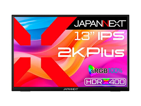 【送料無料】JAPANNEXT JN-MD-IPS13U2KP 液晶ディスプレイ 13型/ 2160×1350/ USB Type-C×2、miniHDMI×1/ ブラック/ スピーカー有/ 2年保証【在庫目安:僅少】