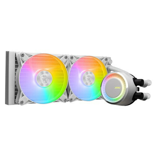 【送料無料】MSI(パーツ) MAG CORELIQUID E240 WHITE 240mmラジエーター搭載水冷CPUクーラー（ホワイトカラー版） /Intel LGA 1150/ 1151/ 1155/ 1156/ 1200/ 1700 /AMD AM5/ AM4 ソケット対応【在庫目安:お取り寄せ】