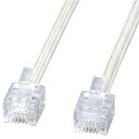 サンワサプライ TEL-E4-1N2 エコロジー電話ケーブル(ホワイト・1m)【在庫目安:お取り寄せ】(2)