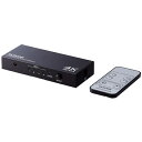 HDMI切替器/4K60P対応/4ポート/4入力1出力/専用リモコン付/ブラック ■パソコンやゲーム機など4台のHDMI機器の信号を切り替えて、高画質・高音質のまま1台のディスプレイやプロジェクターなどのHDMI搭載映像機器に出力します。 ■主な対応解像度:4K(4096×2160) 30Hz/60Hz、4K(3840×2160)30Hz/60Hz、2K(1920×1080) 60Hz、1080i/720p/576p/576i/480p/480i ■HDMI規格:HDMI2.0b ■HDR:HDR10、Dolby Vision、HLG 対応 ■データレート:18Gbps ■映像周波数帯域:600MHz ■対応機器:HDMI 出力端子を搭載したAV機器・家庭用ゲーム機・メディアストリーミング端末・パソコン等、HDMI 入力端子を搭載したテレビ・ディスプレイ・プロジェクター等 ■コネクター形状:入力:HDMIタイプA 19ピン(メス)×4 出力:HDMIタイプA 19ピン(メス)×1 電源:DCジャック(メス)×1 ■許容ケーブル長:入出力側共に5m 以内 ■HDCP:HDCP1.4/2.2対応 ■CEC:対応 ■HEC:非対応 ■ARC:非対応 ■適合規格:VCCI クラスB ■AC アダプター定格:DC 5V 1A ■AC アダプター入力電圧:100V240V ■本体材質:メタル ■本体サイズ:幅約123mm×奥行約51mm×高さ約20mm ■重量:約150g(本体) ■付属品:専用リモコン×1個、専用AC アダプター× 1 個、保証規定 ■保証期間:1年間 詳細スペック 電気用品安全法(本体)非対象 電気用品安全法(付属品等)非対象 電気用品安全法(備考)-