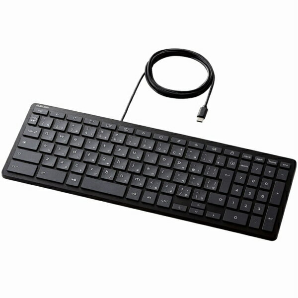 【送料無料】ELECOM TK-CB01UPKBK キーボード/ 有線/ パンタグラフ式/ コンパクト/ WWCB認証/ USB Type-Cコネクタ搭載/ 抗菌/ ブラック【在庫目安:僅少】