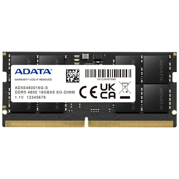 【送料無料】A-DATA Technology AD5S480016G-S Premier DDR5-4800MHz SO-DIMM 16GB SINGLE TRAY【在庫目安:お取り寄せ】