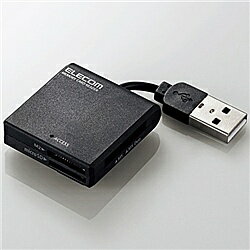 USB2.0/1.1 ケーブル固定メモリカードリーダ/43+5メディア/ブラック ■アダプタを使用せずに43種類の多彩なメディアを読み書き可能で、アダプタを使用すればさらに5種類のメディアを読み書きできるメモリカードリーダです。 ■インターフェイス:USB2.0/1.1 ■最大転送速度:USB2.0の場合:480Mbps、USB1.1の場合:12Mbps ※理論値です ■コネクタ形状:USBタイプA ■スロット数:4 ■対応メディア:SD(High speed、pro High speed)、Class2、4、6/Wii・DSi用 SD/SDHC Class2、4、6、Class10/SDXC/miniSD/miniSDHC Class2、4、6/TransFlash/microSD/microSDHC Class2、4、6/microSDXC/MMC/MMC 4.0/セキュアMMC/RS-MMC/RS-MMC 4.0/MMC micro、他 ※詳細はエレコムHPをご確認ください。※一部アダプターが必要なものも含まれます。 ■対応OS:Windows 11/10/8.1/7(SP1)/Vista(SP2)/XP(SP3)、macOS 13/12/11/Mac OS X 10.6〜10.6.2/10.7〜10.7.5 ■カラー:ブラック ■外形寸法:幅約38.5mm×奥行約35.0mm×高さ約12.0mm ※ケーブル収納時 ■ケーブル長:約1.7cm ※コネクター含まず ■電源:USBバスパワー ■電源電圧:5.0V±5% ■最大消費電流:150mA ※メモリカードによる消費電流を含む ■付属品:取扱説明書 ■保証期間:6カ月間