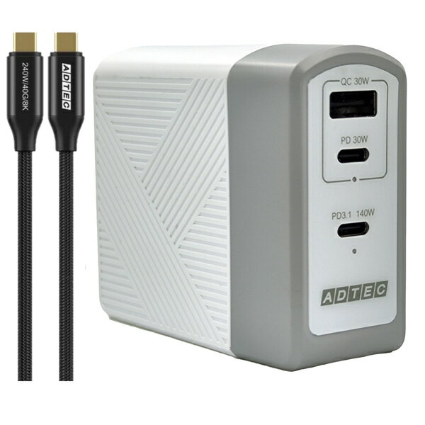 ̵ۥɥƥå APD-A140AC2-wC24-WH Power Delivery 3.1б GaN ACŴ/ 140W/ USB Type-C 2ݡ Type-A 1ݡ/ ۥ磻  Type-C to C֥륻åȡں߸ܰ:󤻡| Ÿ ACץ