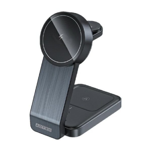 【送料無料】アドテック AWPD-V015MEW-BM 卓上＆ポータブル Magsafe ワイヤレス マグネット式充電器【..