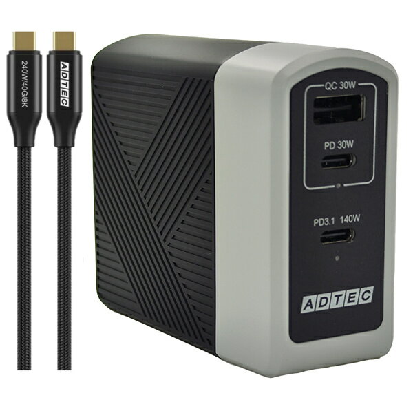 ̵ۥɥƥå APD-A140AC2-wC24-BK Power Delivery 3.1б GaN ACŴ/ 140W/ USB Type-C 2ݡ Type-A 1ݡ/ ֥å  Type-C to C֥륻åȡں߸ܰ:󤻡| Ÿ ACץ