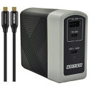 【送料無料】アドテック APD-A140AC2-wC24-BK Power Delivery 3.1対応 GaN AC充電器/ 140W/ USB Type-C 2ポート Type-A 1ポート/ ブラック ＆ Type-C to Cケーブルセット【在庫目安:お取り寄せ】| 電源 ACアダプタ