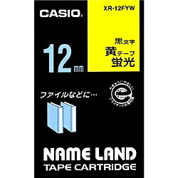 楽天デジタル百貨店PodPark楽天市場店CASIO XR-12FYW ネームランド用蛍光色テープ 12mm 蛍光黄/ 黒文字【在庫目安:お取り寄せ】| テープ ラベル ラベルライター 交換テープ カートリッジ テープライター