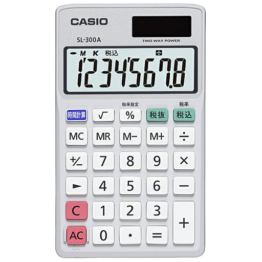 CASIO SL-300A-N パーソナル電卓 手帳タイプ 8桁【在庫目安:お取り寄せ】| 事務機 電卓 計算機 電子卓上計算機 小型 演算 計算 税計算 消費税 税 CASIO SL-300A-N パーソナル電卓 手帳タイプ 8桁【在庫目安:お取り寄せ】| 事務機 電卓 計算機 電子卓上計算機 小型 演算 計算 税計算 消費税 税