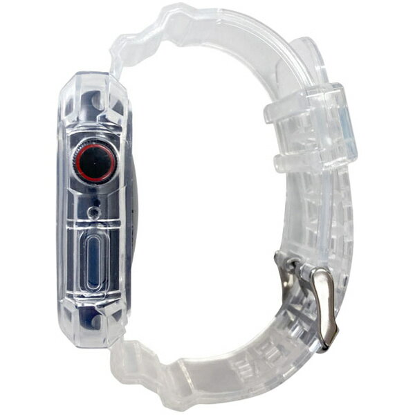 ブルー APW-40BL01CL Apple Watch 38mm/ 40mm 兼用 クリア 保護ケース付きバンド、Series1～6対応【在庫目安:お取り寄せ】