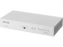 バッファロー LSW6-GT-8NS/WH Giga 8ポート スイッチングハブ 電源内蔵 金属筐体 マグネット付 ホワイト| パソコン周辺機器 スイッチングハブ L2スイッチ