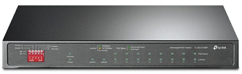 【送料無料】TP-LINK TL-SG1210MP(UN) 10ポート ギガビットデスクトップスイッチ（PoE+ 8ポート搭載）【在庫目安:お取り寄せ】| パソコン周辺機器