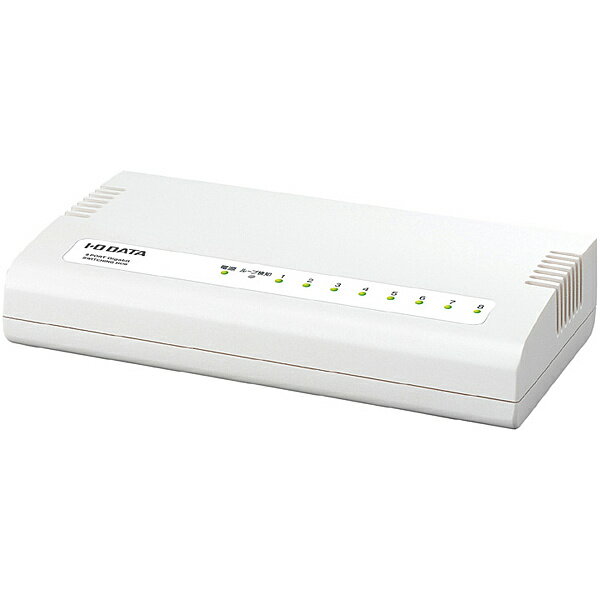 【送料無料】IODATA ETG-ESH08WCM 1000BASE-T（Gigabit Ethernet）対応 省電力機能付 8ポートスイッチングハブ マグネット付 ホワイト【在庫目安:お取り寄せ】| パソコン周辺機器