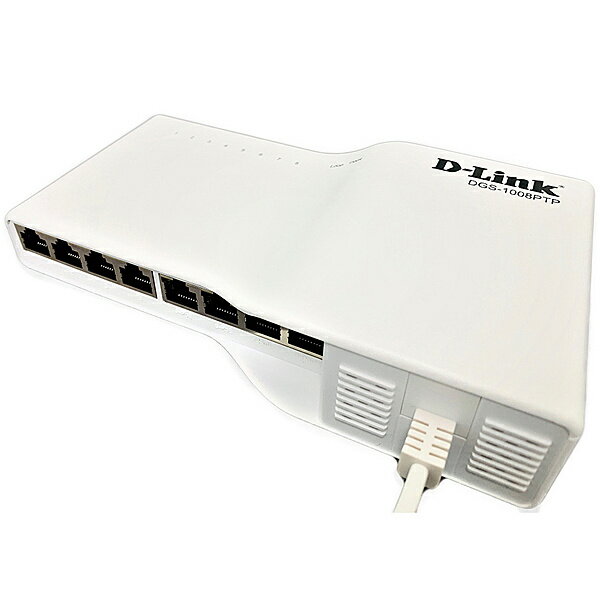 【送料無料】D-Link DGS-1008PTP/A1 DGS-1008PTP PoE+対応(最大40W給電)タップ型ギガビットアンマネージドスイッチ、10/ 100/ 1000BASE-T×8(PoE+×4)、ループ検知遮断機能搭載、電源内蔵、マグネット、5年保証【在庫目安:お取り寄せ】| パソコン周辺機器