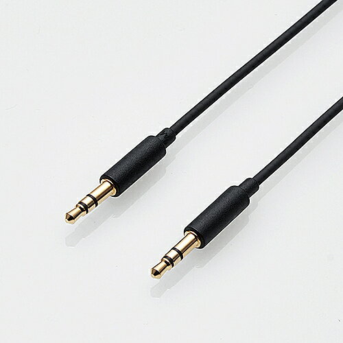 ELECOM AX-35M10BK AUXケーブル/ φ3.5オス-φ3.5オス/ スリム/ 1.0m/ ブラック【在庫目安:お取り寄せ】