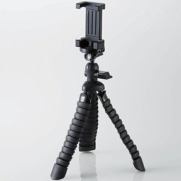 ELECOM P-STFLBK スマートフォン用フレキシブル三脚/ ブラック【在庫目安:お取り寄せ】