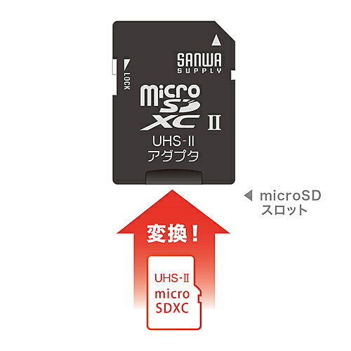 サンワサプライ ADR-MICROUH2 microSDアダプタ【在庫目安:お取り寄せ】