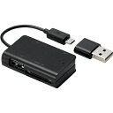 ELECOM MRS-MBH10BK メモリリーダライタ/ スマホ・タブレット用/ microBケーブル/ SD+microSD+USB Aメス/ ブラック【在庫目安:お取り寄せ】| パソコン周辺機器(2)