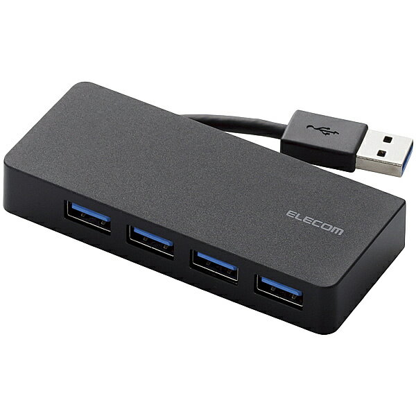 【送料無料】ELECOM U3H-K417BBK USB3.0ハブ/ ケーブル収納/ バスパワー/ 4ポート/ ブラック【在庫目安..