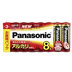 Panasonic LR6XJ/8SW アルカリ乾電池 単3形 8本シュリンクパック【在庫目安:僅少】 Panasonic LR6XJ/8SW アルカリ乾電池 単3形 8本シュリンクパック【在庫目安:僅少】