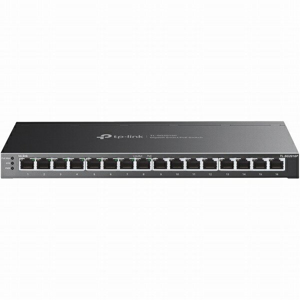 【送料無料】TP-LINK TL-SG2016P(UN) JetStream 16ポートギガビットスマートスイッチ（8 PoE+ポート搭載）【在庫目安:お取り寄せ】