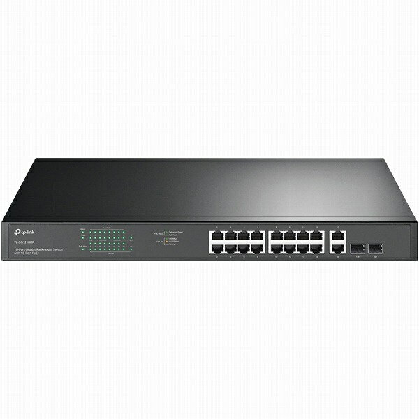 【送料無料】TP-LINK TL-SG1218MP(UN) 18ポートギガビットラックマウントスイッチ（PoE+ 16ポート搭載）【在庫目安:お取り寄せ】
