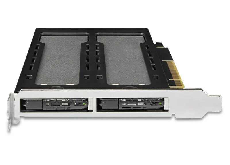 【送料無料】ICY DOCK MB842MP-B 2 x M.2 NVMe SSD搭載用リムーバブルアダプタ PCIe4.0 x8拡張スロット対応（PCIe分岐機能が必要）【在庫目安:お取り寄せ】