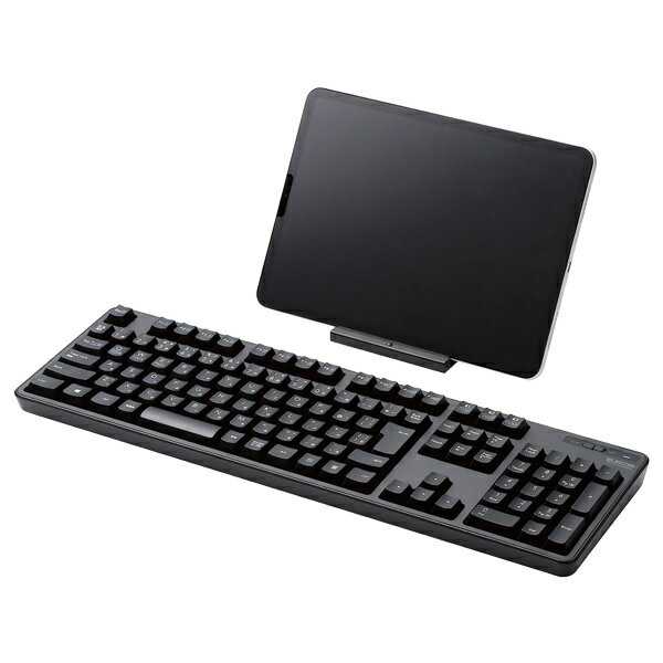 【送料無料】ELECOM TK-FBM112BK Bluetoothフルキーボード/ メンブレン式/ スタンド付き/ マルチペアリング対応/ ブラック【在庫目安:僅少】