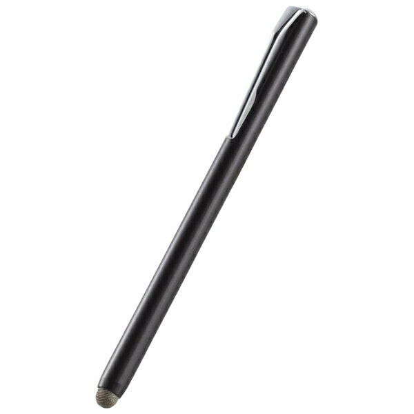 ELECOM P-TPSTBBK スマートフォン・タブレット用タッチペン/ 磁気吸着/ 導電繊維タイプ/ ブラック【在庫目安:お取り寄せ】