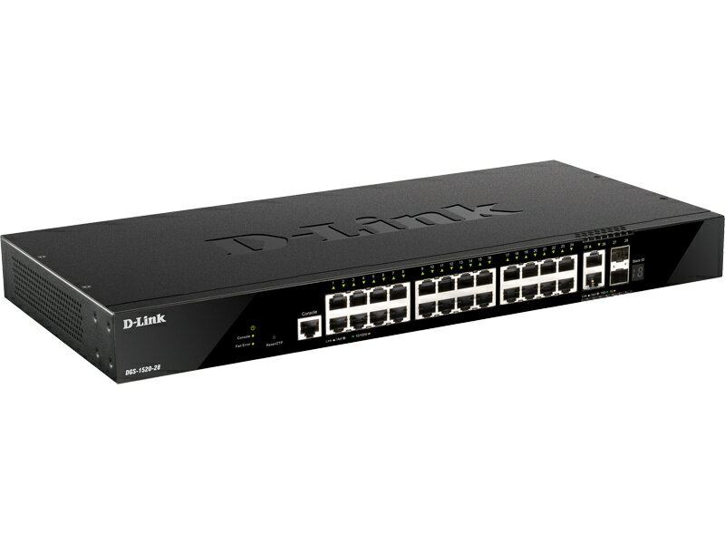 【送料無料】D-Link DGS-1520-28/A1 DGS-1520-28 ギガビットL3スタッカブル スマートProスイッチ、10/ 100/ 1000BASE-Tポート×24、1000/ 10G BASE-T×2、10G SFP+スロット×2、日本語GUI【在庫目安:お取り寄せ】| パソコン周辺機器