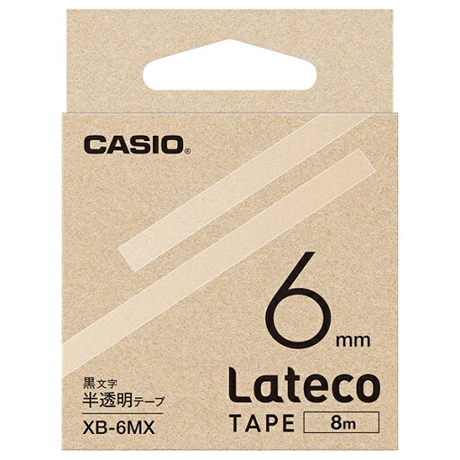 CASIO XB-6MX Lateco用テープ 6mm 半透明/ 黒文字【在庫目安:お取り寄せ】| テープ ラベル ラベルライター 交換テープ カートリッジ テープライター CASIO XB-6MX Lateco用テープ 6mm 半透明/ 黒文字【在庫目安:お取り寄せ】| テープ ラベル ラベルライター 交換テープ カートリッジ テープライター