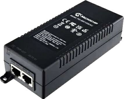 【送料無料】Microchip PD-9501GS/AC-JP PoEインジェクタ 1ポート 60W 802.3at 4ペア、IEEE802.3bt Class6 （ACケーブル付）【在庫目安:お取り寄せ】