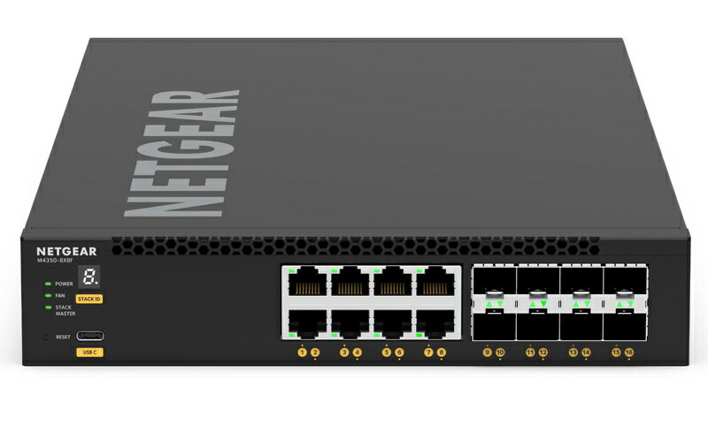 【送料無料】NETGEAR XSM4316-100AJS 10G/ 5G/ 2.5G/ 1Gポート×8、10G SFP+スロット×8 フルマネージスイッチ M4350-8X8F【在庫目安:僅少】