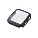【送料無料】ELECOM AW-20MFCGOBK Apple Watch 44mm用フルカバーケース/ プレミアムガラス/ ゴリラ/ 高透明/ ブラック【在庫...