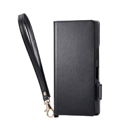 【送料無料】ELECOM PM-S252PLFY4BK AQUOS R10/ ソフトレザーケース/ 磁石付/ 耐衝撃/ ハンドストラップ付/ ブラック【在庫目安:お取り寄せ】