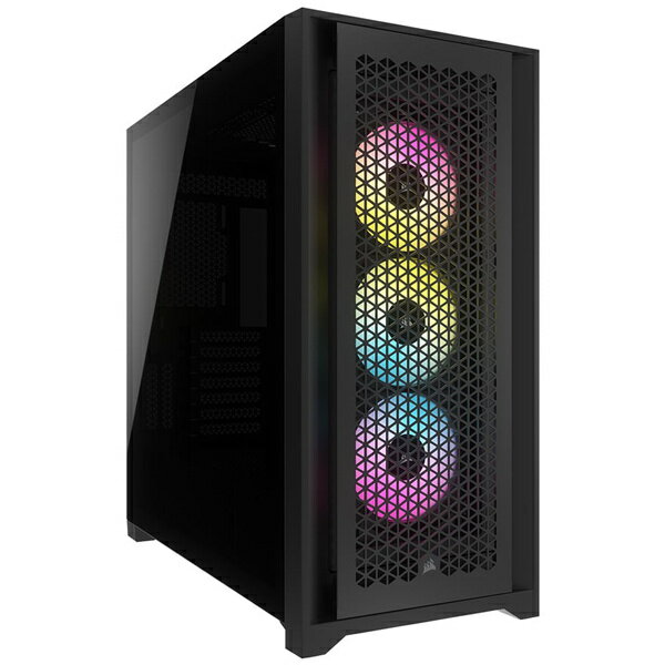【送料無料】コルセア(メモリ) CC-9011242-WW ミドルタワー型PCケース iCUE 5000D RGB Airflow Tempered Glass Mid-Tower Black【在庫目安:お取り寄せ】