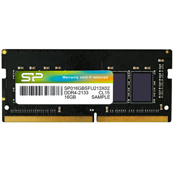 【送料無料】シリコンパワー SP016GBSFU213B02 メモリーモジュール 260pin SO-DIMM DDR4-2133（PC4-17000） 16GB ブリスターパッケージ【在庫目安:お取り寄せ】