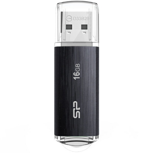 シリコンパワー SP016GBUF3B02V1K USB3.1フラッシュメモリ Blaze B02 Series 16GB ブラック キャップ ストラップホール付き 5年保証【在庫目安:お取り寄せ】| パソコン周辺機器