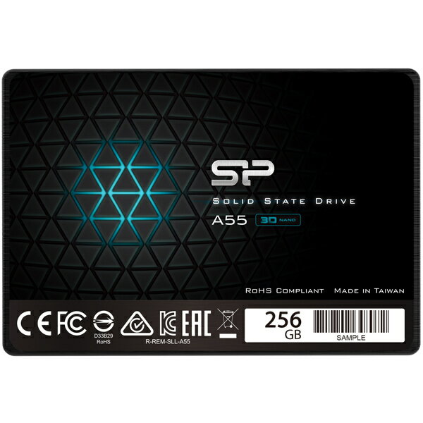 【送料無料】シリコンパワー SPJ256GBSS3A55B 【SSD】SATA3準拠6Gb/ s 2.5インチ 7mm 256GB【在庫目安:お取り寄せ】